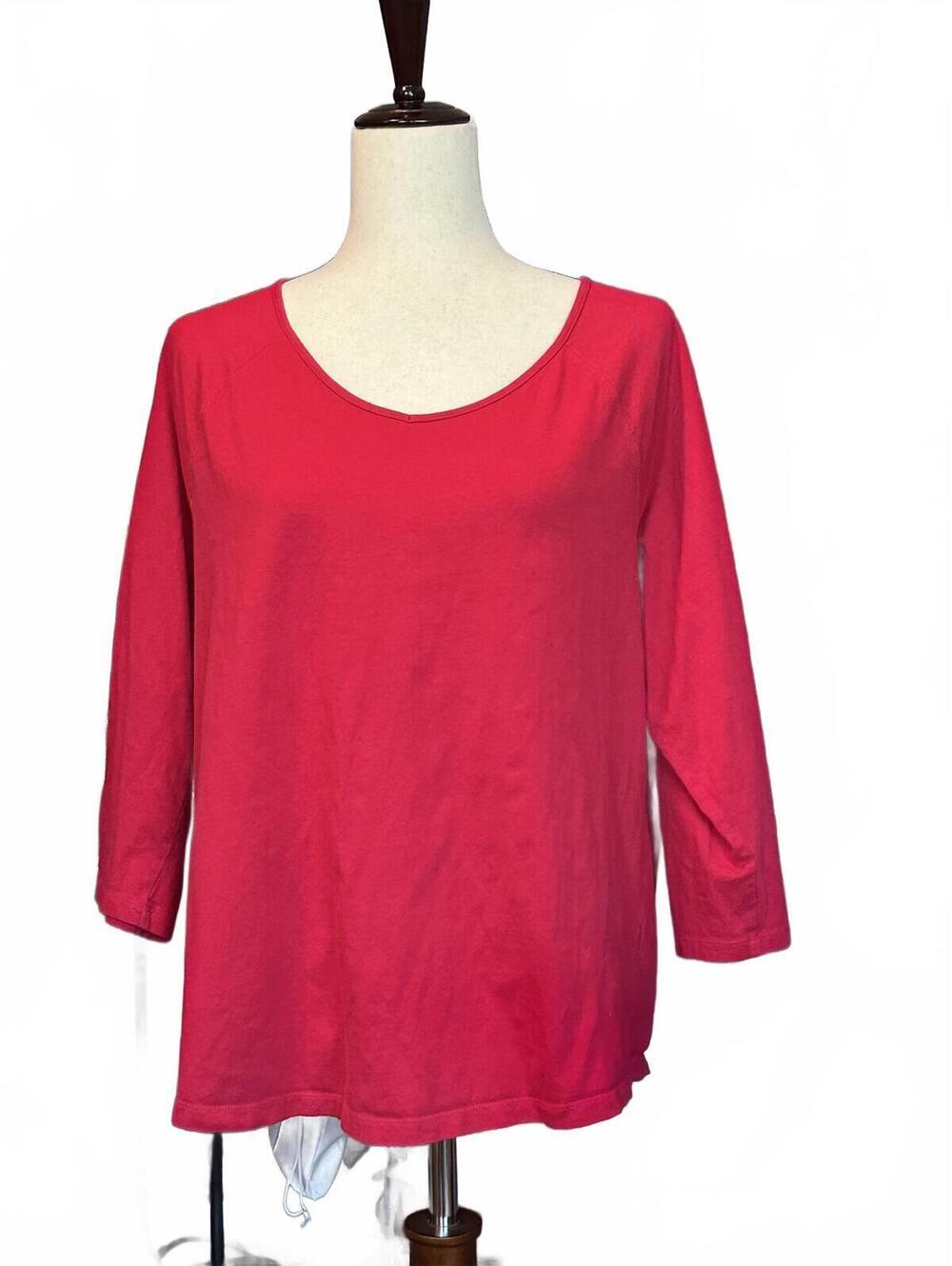 Sonoma Life + Style Red 100% Cotton 3/4 Long Sleeve Shirt XL